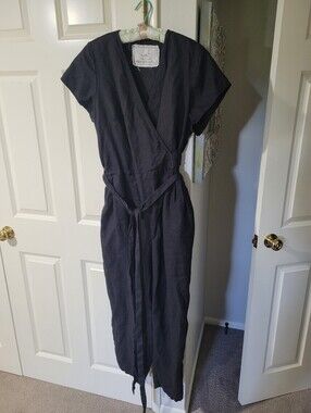 Npl Notperfectlinen Black Linen Jumpsuit Xl Margaret